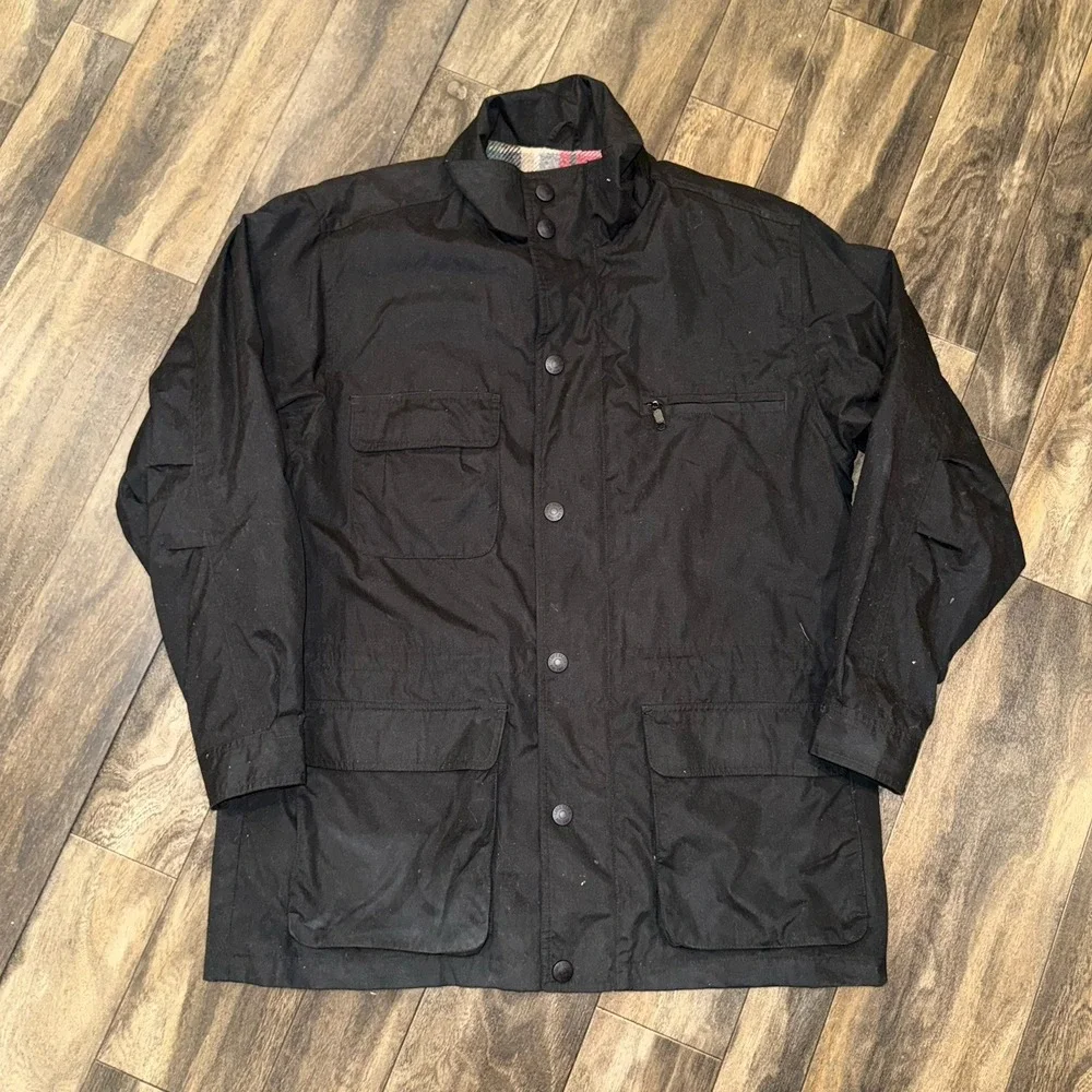 Vintage Eddie Bauer Jacket Mens M Black Plaid Wool‎ Lined Parka Outdoors